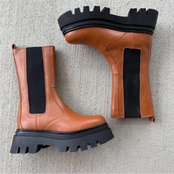 Alohas all rounder boots leather y2k platform high top stretch panels Size EU 38 - Picture 4 of 12